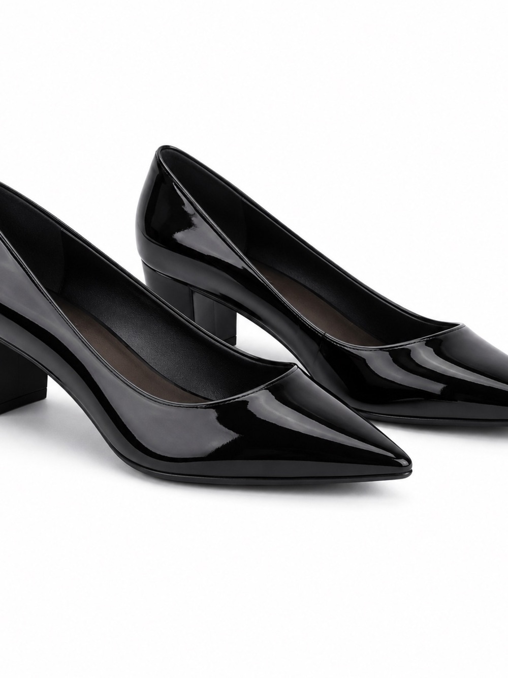Nordstrom Rack Sammy Black Patent Pointed Toe Block Heel Pumps Women’s 9.5M